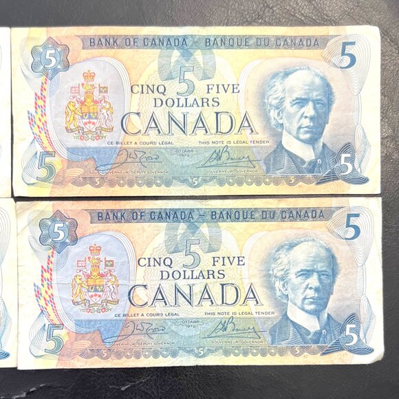 Splendid Set of 4 x 1979 Canada $5 Bills! - Picture 5 of 11